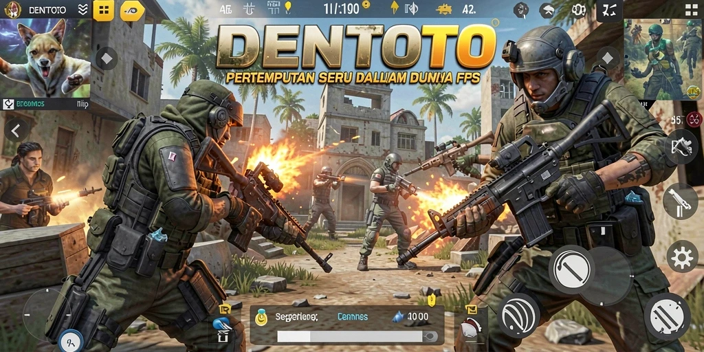 Skrinsut gameplay DENTOTO menunjukkan aksi tembak-menembak yang mendebarkan.