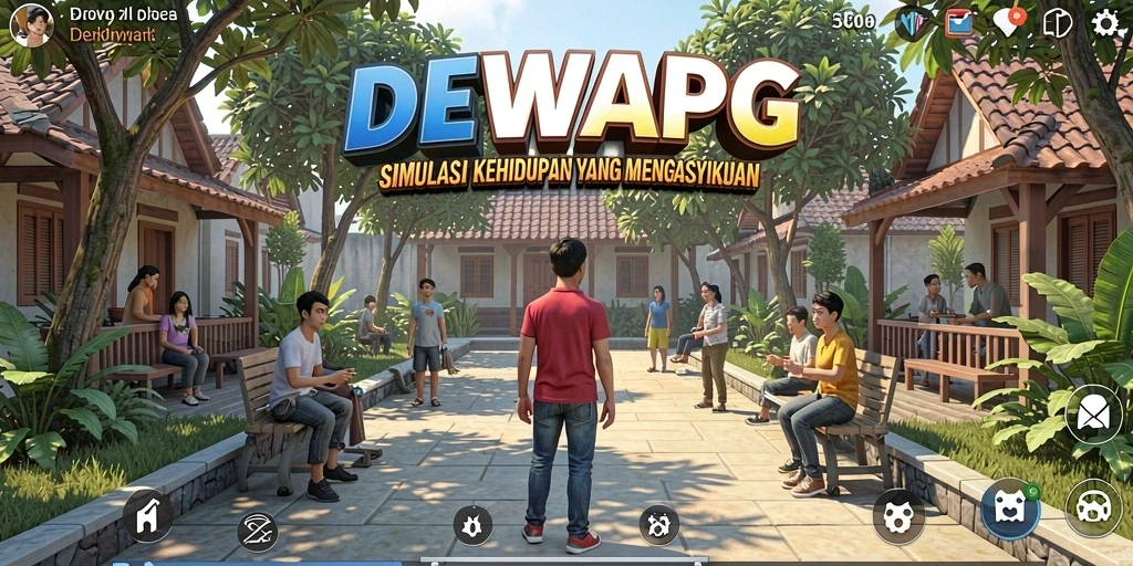 Tampilan gameplay DEWAPG yang menarik dan interaktif dalam simulasi kehidupan.