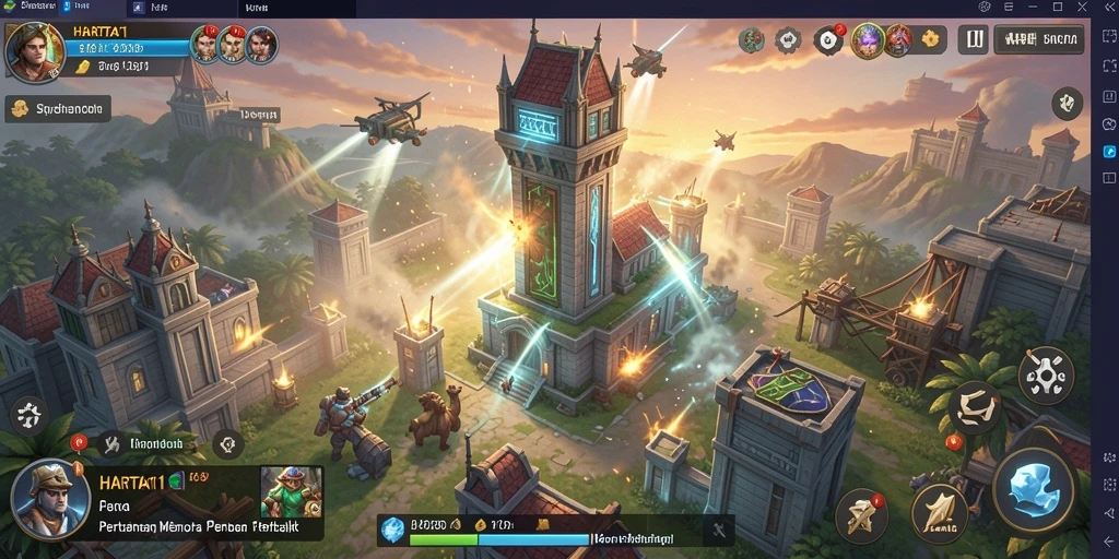 Gambaran aksi mendebarkan di HARTA11 dengan strategi Tower Defense.