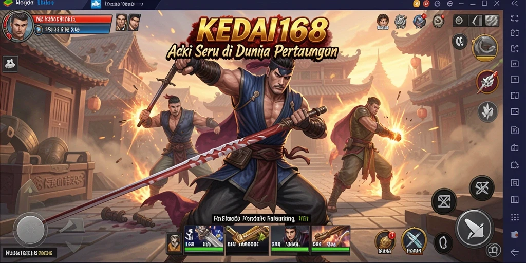 Tangkapan layar KEDAI168 menampilkan aksi seru dalam pertempuran.