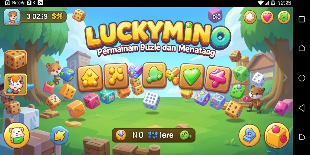 Tampilan gameplay seru LUCKYMINO yang menantang dan menarik.