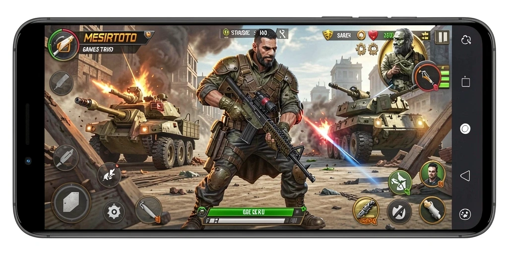 Screenshot gameplay <strong>MESIRTOTO</strong> menampilkan taktik pertempuran yang mendebarkan.