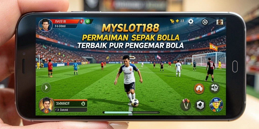 Screenshot gameplay MYSLOT188 menampilkan aksi seru dalam pertandingan sepak bola.