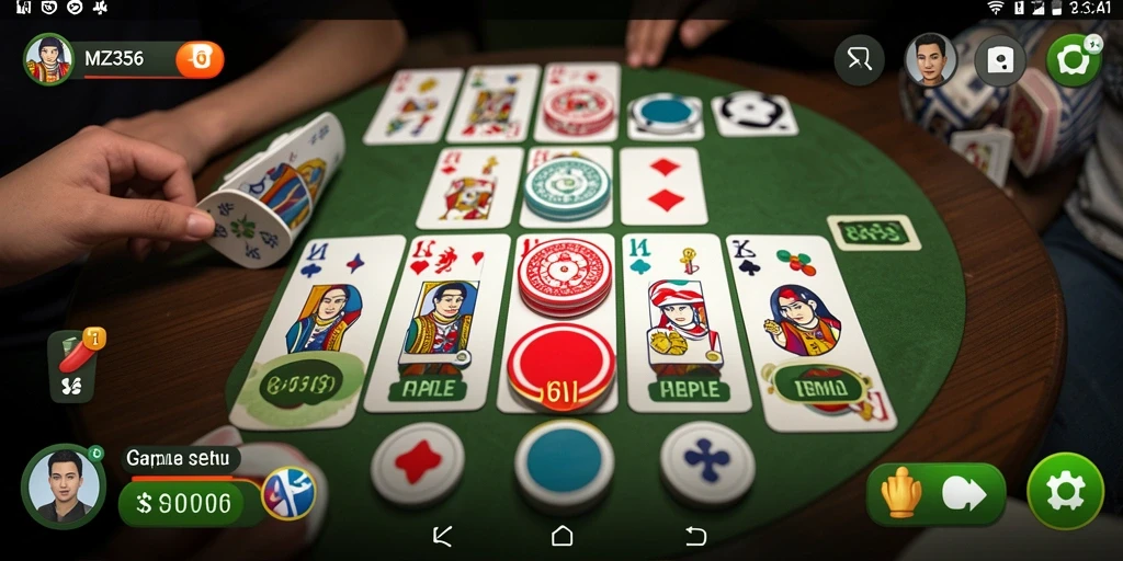 Screenshot gameplay MZ356 menampilkan tindakan seru Gaple.
