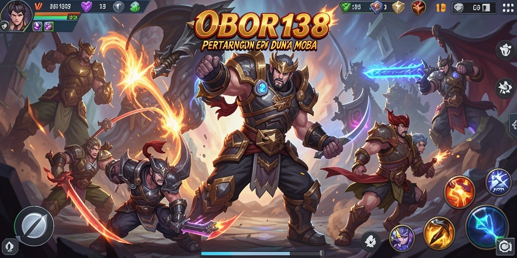 Gameplay seru dalam pertempuran MOBA OBOR138.