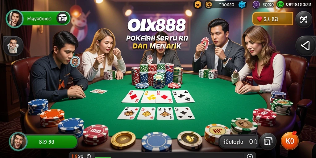 Tampilan menarik dari gameplay Poker OLX888 dengan pemain aktif.