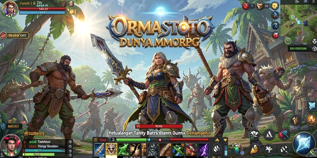 Screenshot gameplay menampilkan pertarungan epik di dunia ORMASTOTO.
