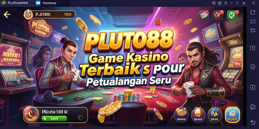 Screenshot permainan Kasino seru di PLUTO88 dengan berbagai pilihan permainan.