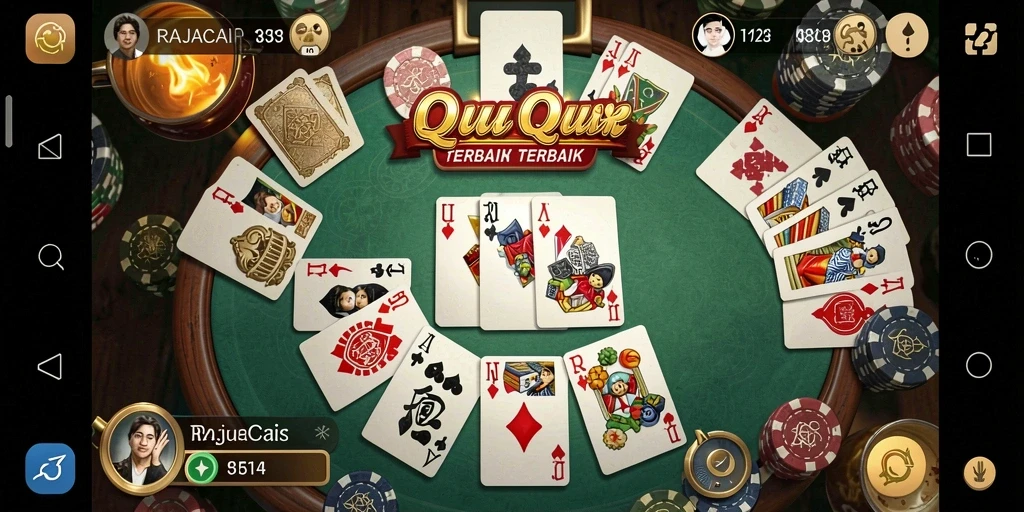 Screenshot RAJACAIR menampilkan aksi seru permainan QiuQiu.