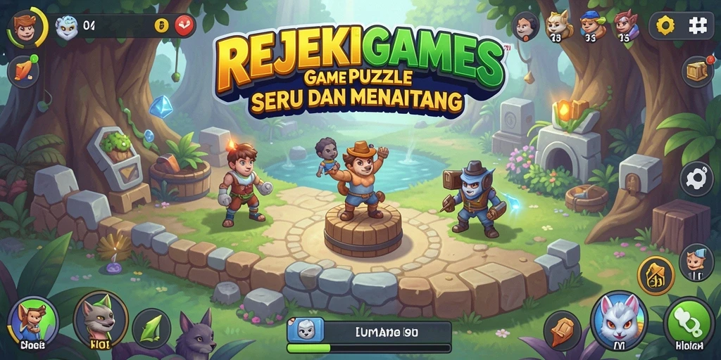 Tampilan gameplay seru dari REJEKIGAMES, lengkap dengan berbagai teka-teki menantang.