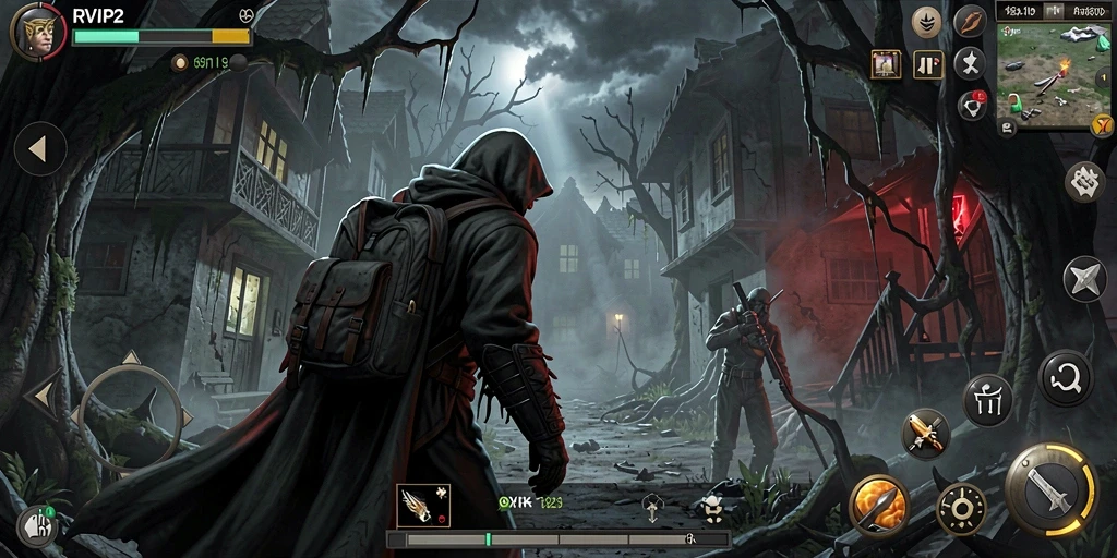 Tampilan gameplay RVIP2 dengan suasana mencekam yang sangat menakutkan.