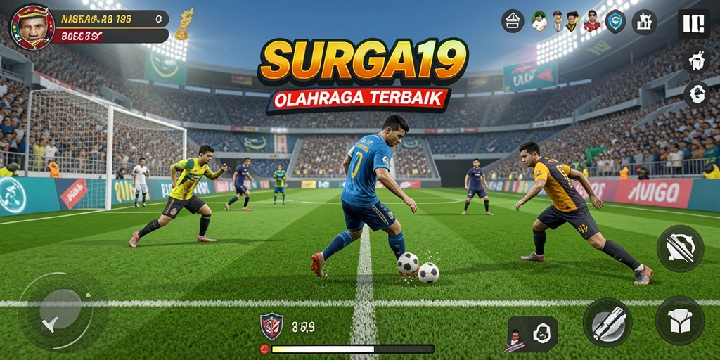 Gameplay mendebarkan dari SURGA19 saat pertandingan olahraga berlangsung.