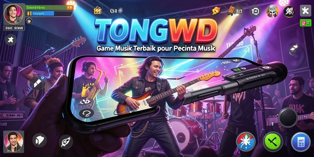 Tampilan gameplay TONGWD yang menarik dengan aksi musik yang seru.