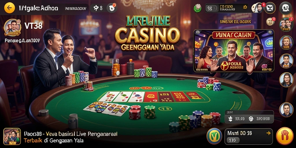 Tampilan gameplay VT38 yang menarik dengan dealer langsung dan interaksi real-time.